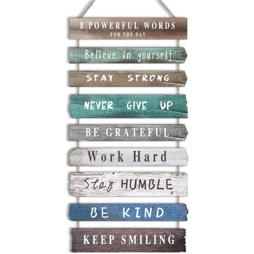 Inspirational Wall Art Decor for Office, Wooden Rustic Hanging Motivational Art